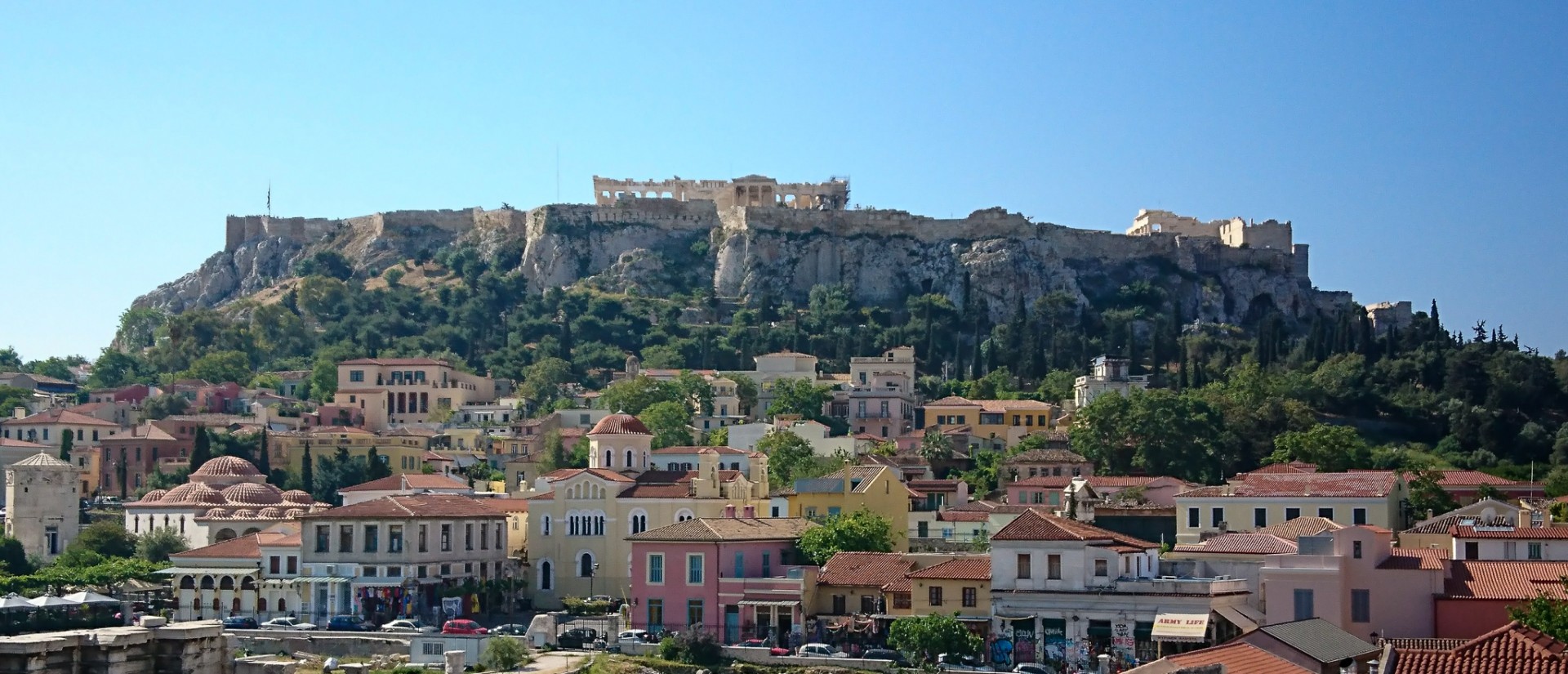 Fin utsikt från takterassen på Hotel A for Athens